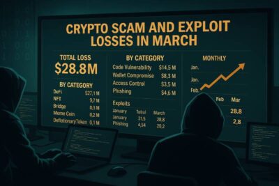 Crypto Scam and Exploit Losses Fall to $28.8 Million in March After February Surge