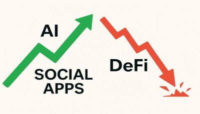 AI and Social Apps Soar as DeFi Value Crashes